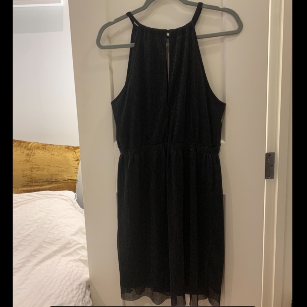 H&M shimmery black halter cocktail dress